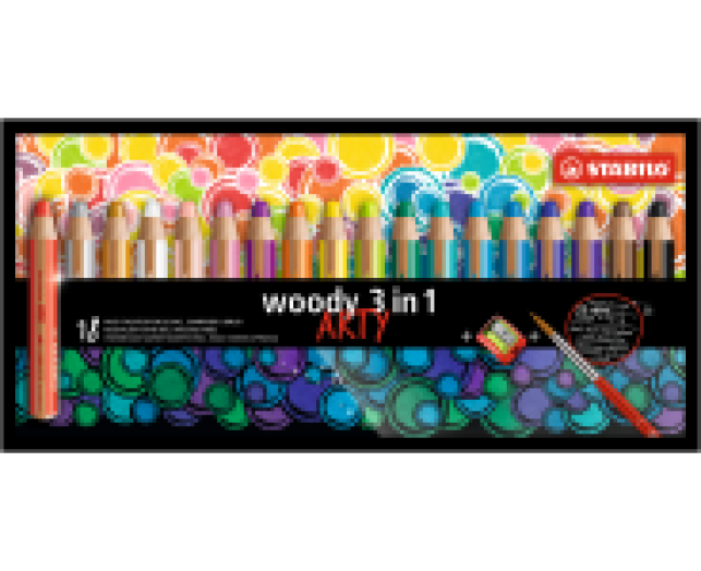 Stabilo Woody krétaceruza 3in1 készlet 18 db-os ARTY