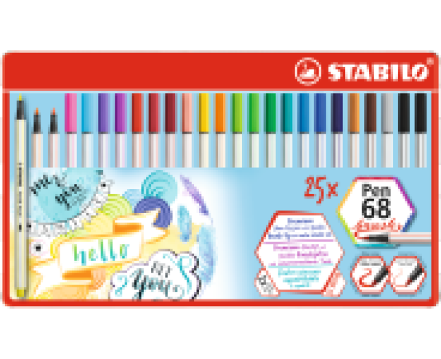 Stabilo Pen 68 brush ecsetfilc készlet 25 db