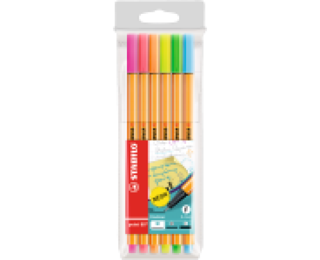 STABILO Point 88 tűfilc 6 szín neon