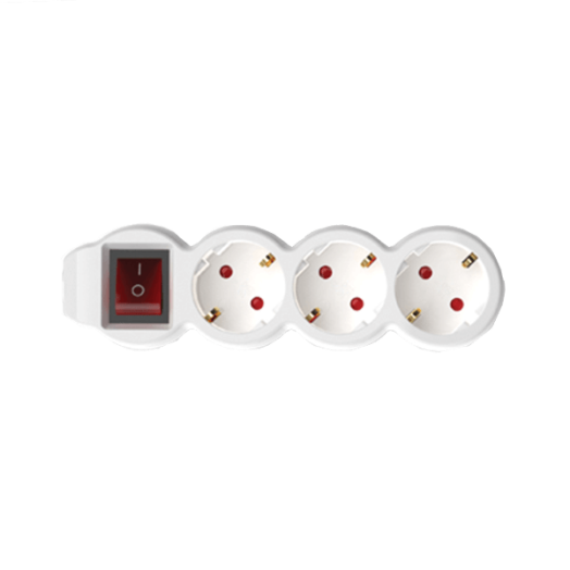 ELOSZTÓ 3-AS 5M 3×1,5MM2 KAPCSOLÓS