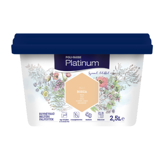 PLATINUM SZÍNES FALFESTÉK 2,5L B20  BODZA  BELTÉRI  V.BÁZISÚ R:285056