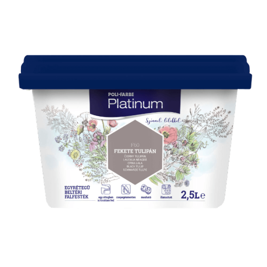 PLATINUM SZÍNES BELTÉRI FALFESTÉK   FEKETE TULIPÁN F60 2,5L R:297241