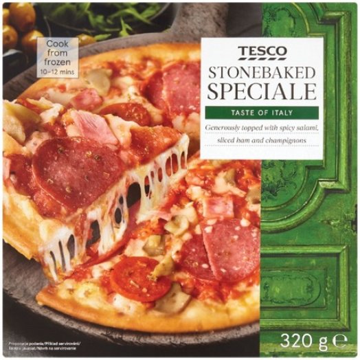Tesco kövön sütött pizza