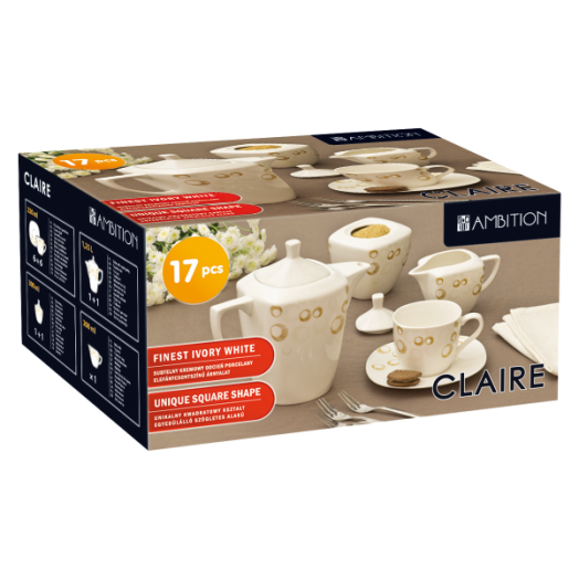 KÁVÉSKÉSZLET PORCELÁN 17 RÉSZES Outlet
