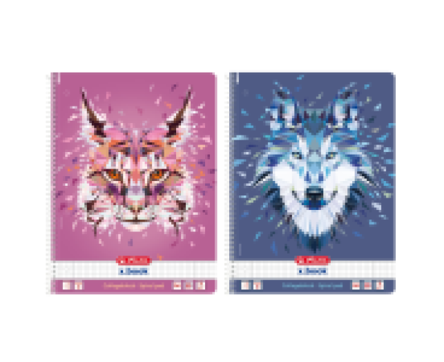 Herlitz Wild Animals spirálfüzet A4 80lap kockás