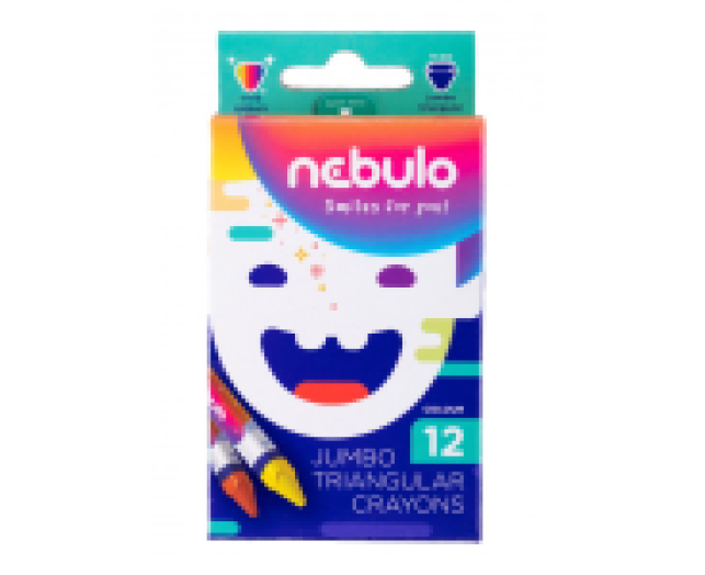 Nebulo Jumbo zsírkréta készlet 12 szín háromszög