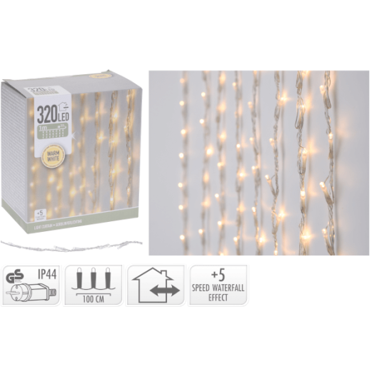 LED FÜGGÖNY 320M FEHÉR 100X200CM
