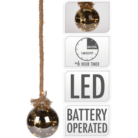 DEKOR LÓGÓ GÖMB 20CM LED-ES FÜSTÖS
