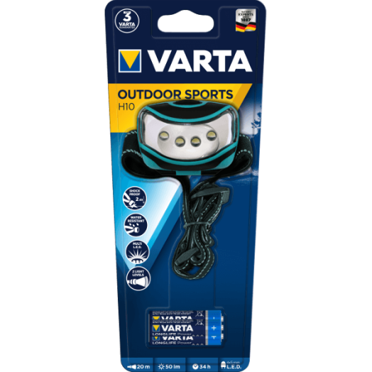 VARTA SPORT FEJLÁMPA H10 FEJLÁMPA 3AAA