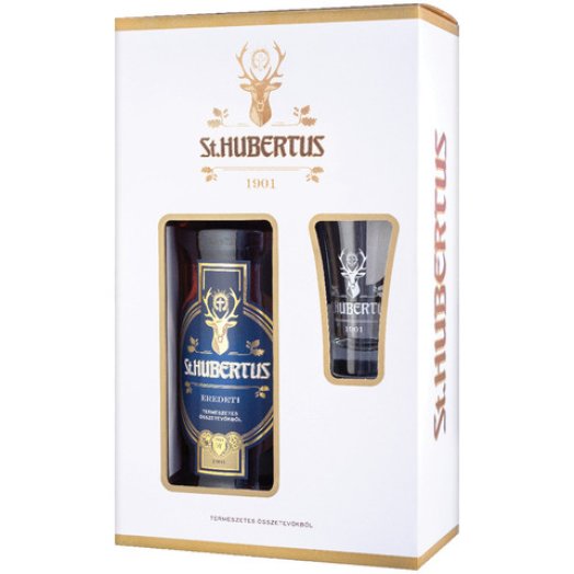 St. Hubertus likőr 1 db pohárral díszdobozban