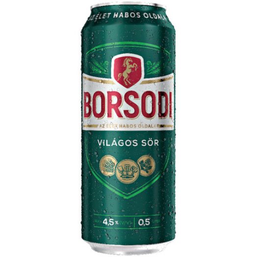 Borsodi dobozos világos sör