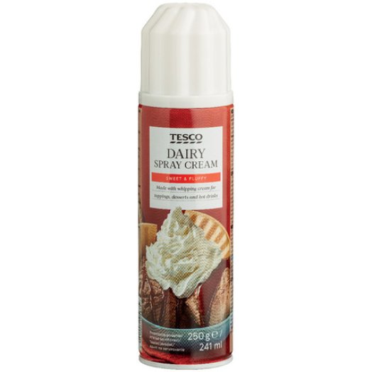 Tesco tejszínhabspray