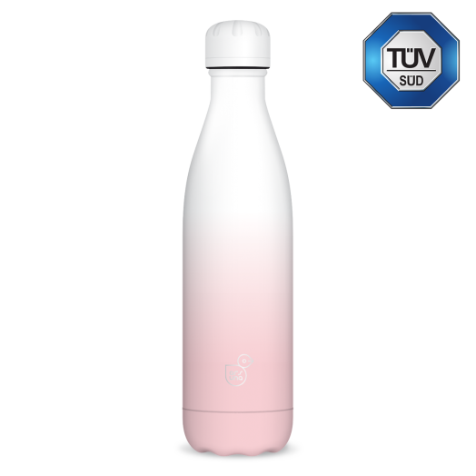 Ars Una duplafalú fémkulacs-500 ml - fehér-rózsaszín