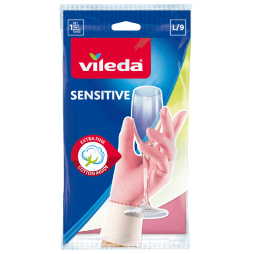 VILEDA PINK SENSITIVE HÁZTARTÁSI KESZTYŰ L