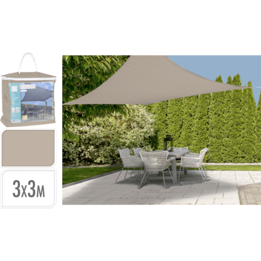 NAPVITORLA 300X300CM NÉGYSZÖGLETŰ HOMOK POLYESTER HORDOZÓTÁSKÁVAL