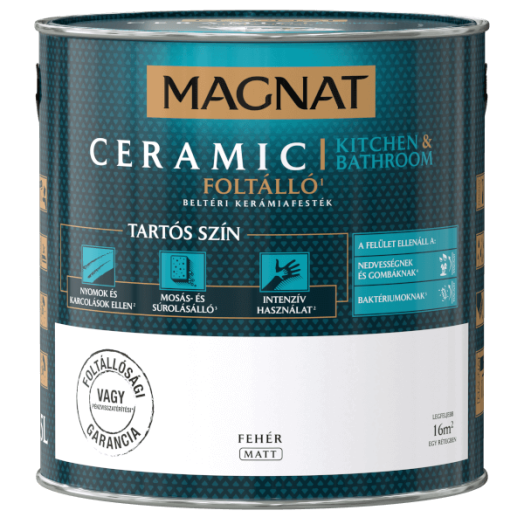 MAGNAT CERAMIC 2,5L KONYHA&amp;FÜRDŐSZOBA FALFESTÉK FEHÉR