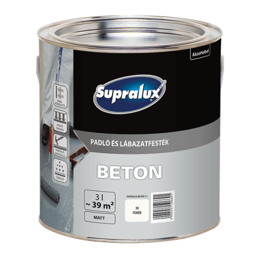 SUPRALUX BETON PADLÓ ÉS LÁBAZATFESTÉK 30 FEHÉR 3L