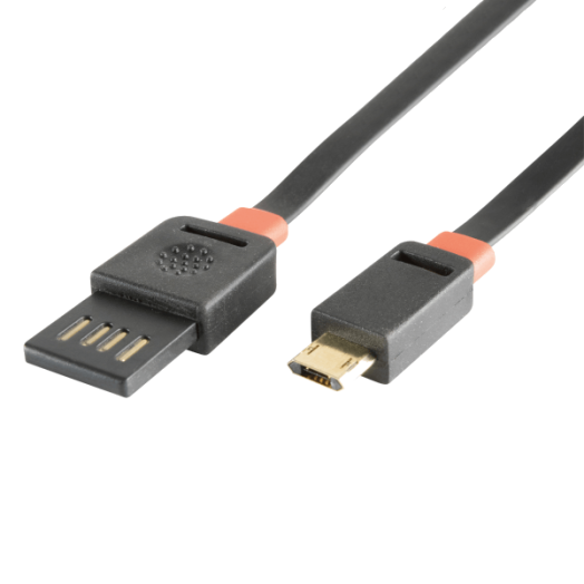 MICRO USB TÖLTŐKÁBEL, LAPOS, 1M