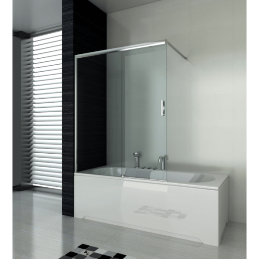 ELITE KÁDFAL TOLÓAJTÓVAL 118-120X140CM 6MM FIX FAL, 5MM TOLÓAJTÓ, KRÓM