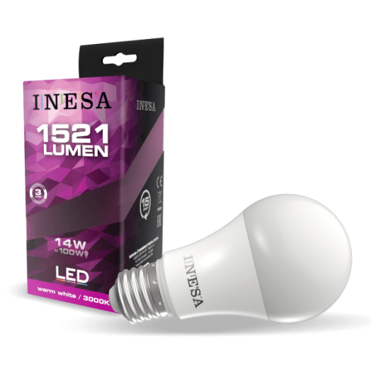 LED FÉNYFORRÁS GÖMB E27 14W 1521LM 3000K