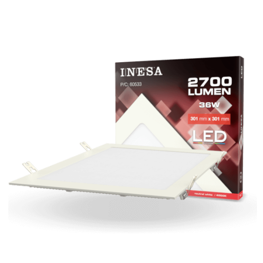 LED BEÉPÍTHETŐ PANEL 36W 2520LM 4000K G2 30X30CM SZÖGLETES