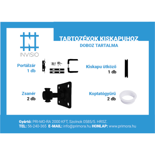 KERÍTÉSELEM TARTOZÉKSZETT NORMA INVÍZIÓ KISKAPUHOZ BARNA