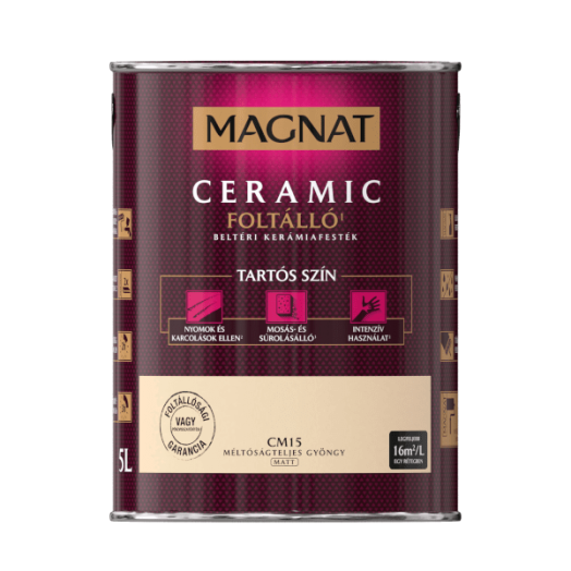 MAGNAT CERAMIC 5L BELTÉRI FALFESTÉK MÉLTÓSÁGTELJES GYÖNGY CM15