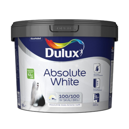 DULUX ABSOLUTE WHITE 9L FEHÉR BELTÉRI FALFESTÉK