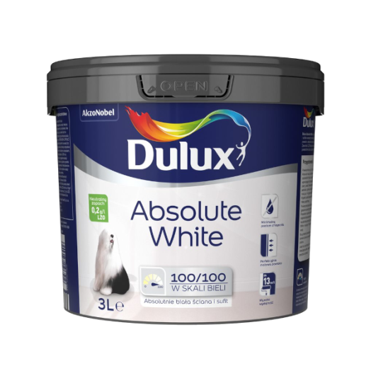 DULUX ABSOLUTE WHITE 3L FEHÉR BELTÉRI FALFESTÉK