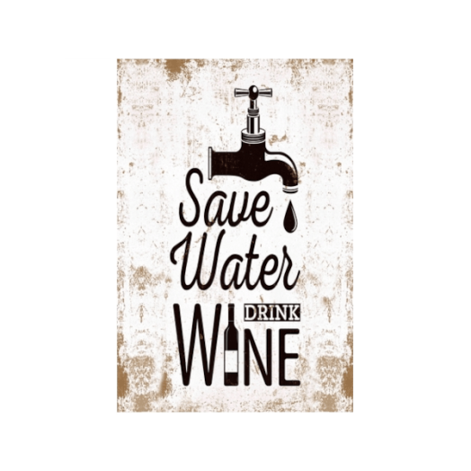 RETRO FÉMTÁBLA SAVE WATER 20X30CM