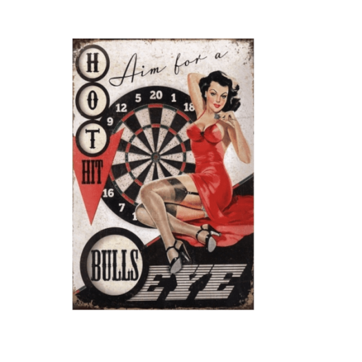 RETRO FÉMTÁBLA BULLS EYE 20X30CM