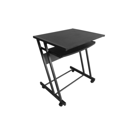 SZÁMÍTÓGÉPASZTAL KEREKEKKEL, FEKETE 62X48X71,5 CM