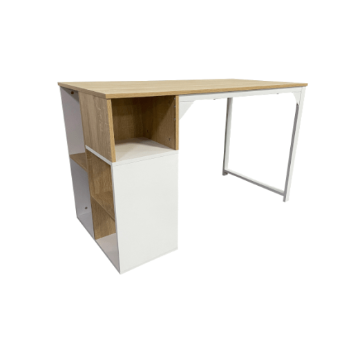 ÍRÓASZTAL FEHÉR/TÖLGY 120X60X75 CM