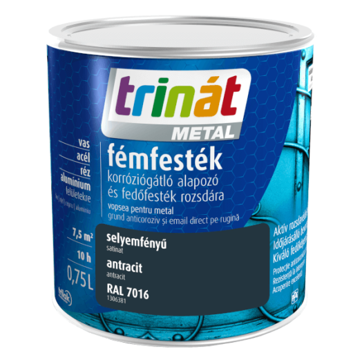 TRINÁT METAL FÉMFESTÉK 0,75L SELYEMFÉNYŰ, ANTRACIT,7016