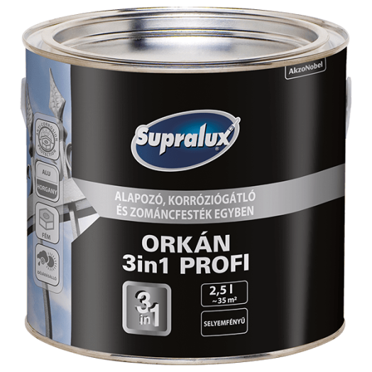 SUPRALUX ORKÁN 3in1 PROFI RAL9005 FEKETE 2,5L