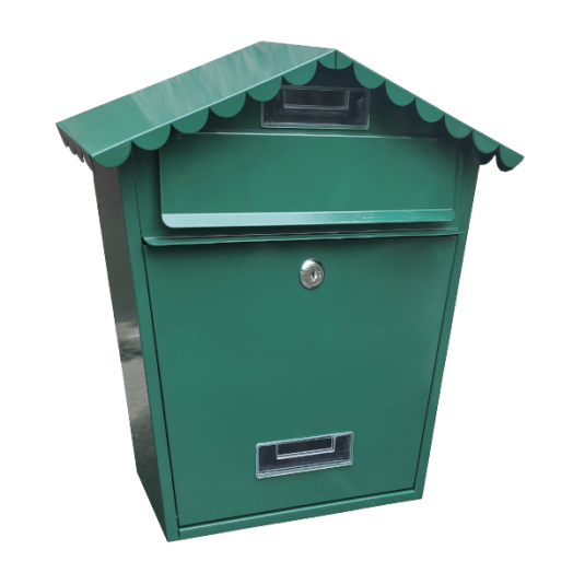 POSTALÁDA 37X36X13,5 CM ÁLLÓ ACÉL PORSZÓRT ZÖLD