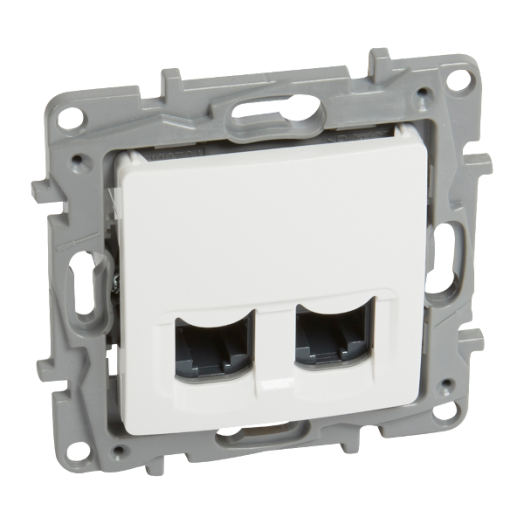 NILOÉ CSATLAKOZÓALJZAT FEHÉR 2XRJ45 CAT.6 UTP