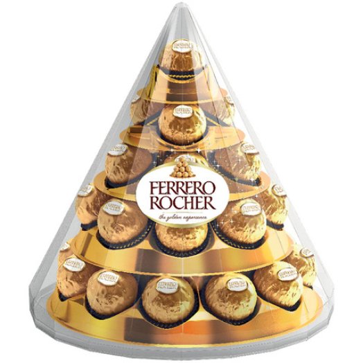 Ferrero Rocher desszert gúlában