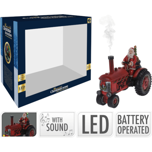 DEKOR MIKULÁS TRAKTORON LED-ES