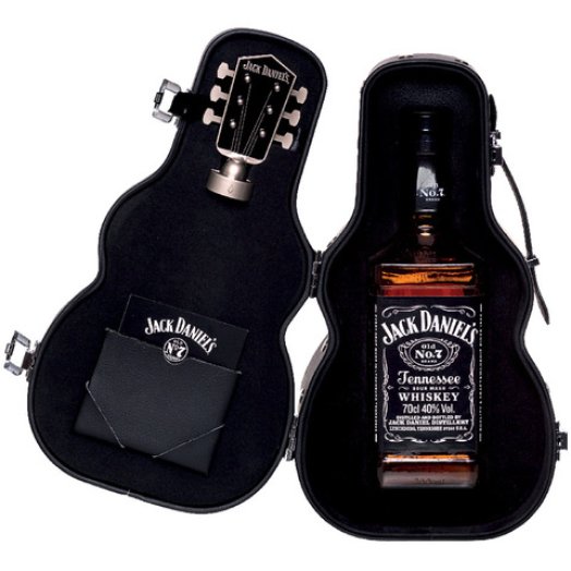 Jack Daniel's Tennessee whiskey gitártartóban