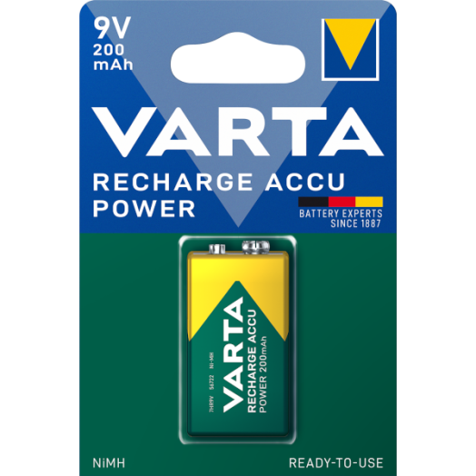 VARTA POWER AKKU R2U 9V  BLI 1      9 V , 200 MAH