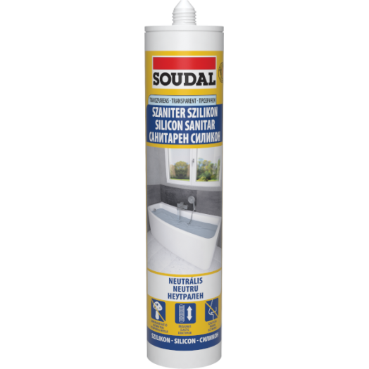 SOUDAL NEUTRÁLIS SZANITER SZILIKON 280ML TRANSZPARENS