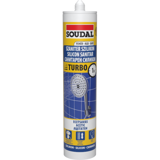 SOUDAL TURBO SZANITER SZILIKON 280ML FEHÉR