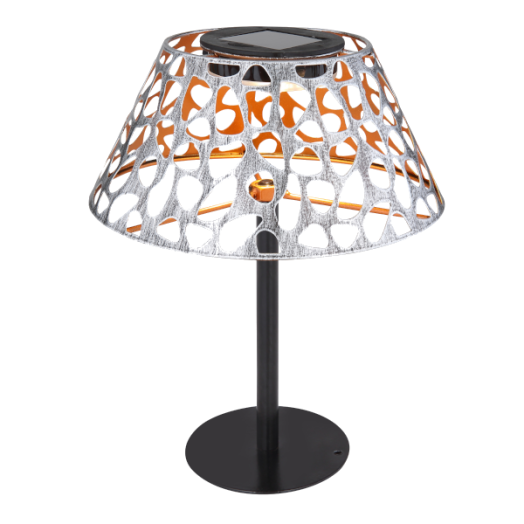SZOLÁR ASZTALI LÁMPA FÉM ANTIK 20X37CM AA Ni-Mh 300mAh LED 0,06W 3V