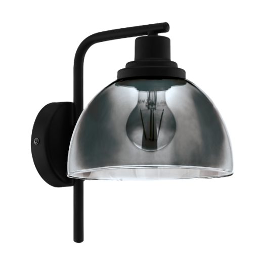 BELESER FALI LÁMPA E27 1X60W FEKETE/ÜVEG