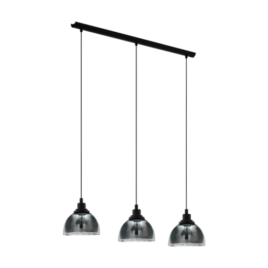 BELESER FÜGGESZTÉK E27 3X60W FEKETE/ÜVEG