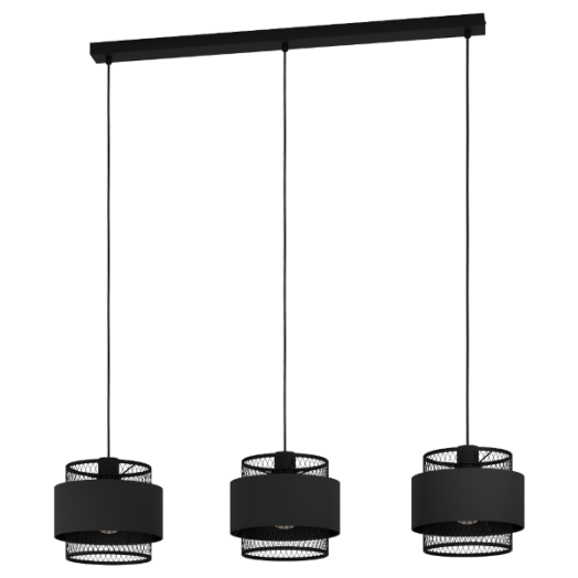 BAZELY FÜGGESZTÉK E27 3X40W FEKETE