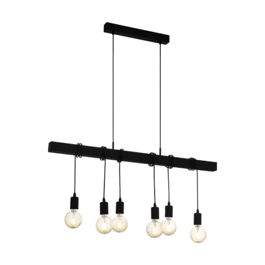 TOWNSHEND FÜGGESZTÉK E27 6X60W FEKETE