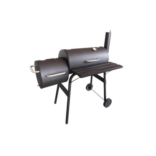 GRILLEZŐ FÜSTÖLŐVEL 115X53X114 CM VAS, ROZSDAMENTES ACÉL