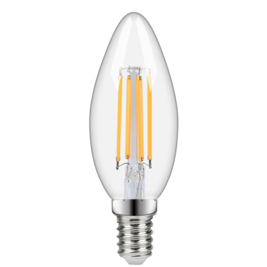 LED FÉNYFORRÁS DIMMELHETŐ GYERTYA E14 4,2W 470LM 2700K FILAMENT CLEAR